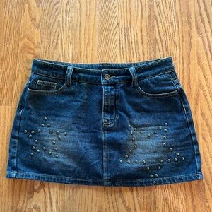 Y2K denim mini skirt